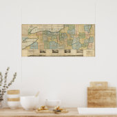 Kaart van het Westerne deel van de staat New York Poster (Keuken)