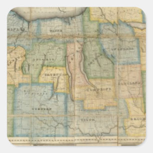 Kaart van het Westerne deel van de staat New York Vierkante Sticker