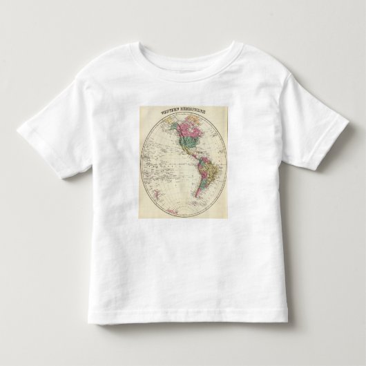 Kaart van het Westerne halfrond Kinder Shirts (Voorkant)