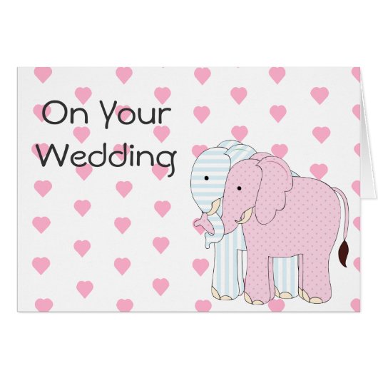 Kaart van het Whimsical Elephant Wedding (Voorkant Horizontaal)