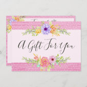 Kaart van het whimsical Florence Rozen Pink Cadeau (Voorkant / Achterkant)