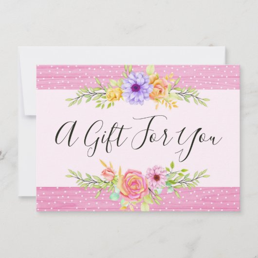 Kaart van het whimsical Florence Rozen Pink Cadeau (Voorkant)