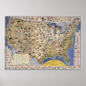 Kaart van het wild en het wild van de Verenigde St Poster (Voorkant)