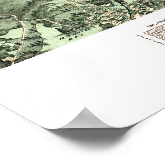 Kaart van het Winnipesaukee-meer van 1903 Poster (Hoek)