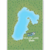Kaart van het Wulaire meer India Sticker (Voorkant)