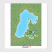 Kaart van het Wulaire meer India Sticker (Vel)
