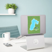 Kaart van het Wulaire meer India Sticker (Laptop op bureau)