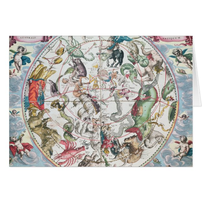 Kaart van het zuidelijk halfrond 2 (Voorkant Horizontaal)