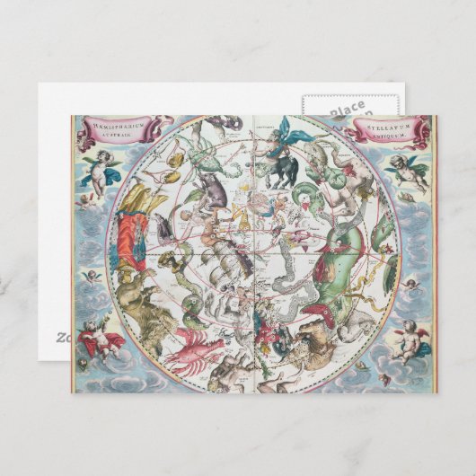 Kaart van het zuidelijk halfrond 2 (Voorkant / Achterkant)