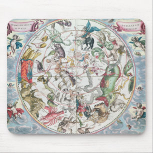Kaart van het zuidelijk halfrond 2 muismat