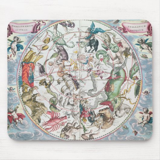 Kaart van het zuidelijk halfrond 2 muismat (Voorkant)