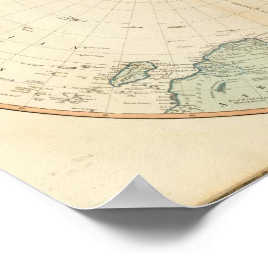 kaart van het zuidelijk halfrond poster (Hoek)