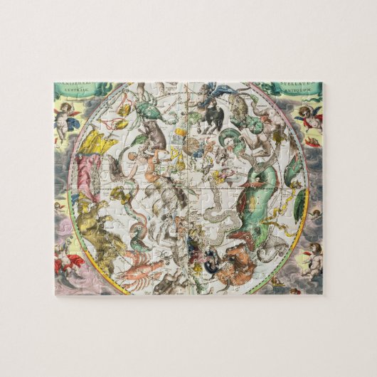 Kaart van het zuidelijk halfrond, van 'The Celesti Legpuzzel (Horizontaal)