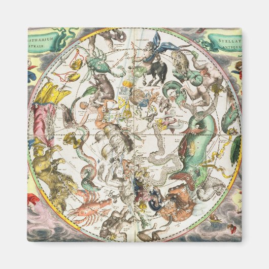 Kaart van het zuidelijk halfrond, van 'The Celesti Magneet (Voorkant)