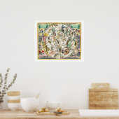 Kaart van het zuidelijk halfrond, van 'The Celesti Poster (Keuken)