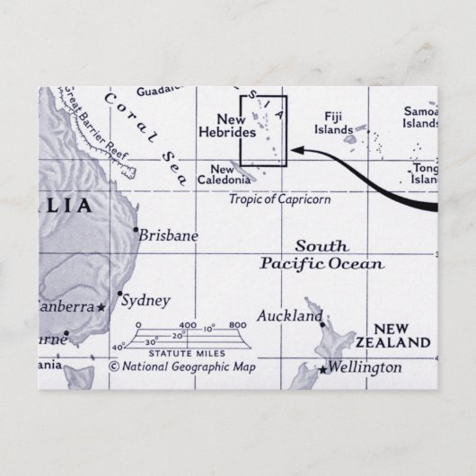 Kaart van het zuidelijke deel van de Stille Oceaan (Voorkant)