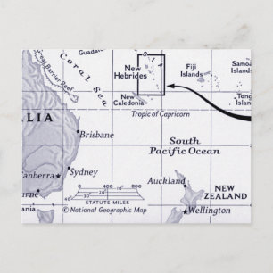 Kaart van het zuidelijke deel van de Stille Oceaan