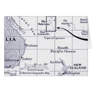 Kaart van het zuidelijke deel van de Stille Oceaan