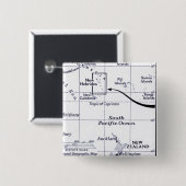 Kaart van het zuidelijke deel van de Stille Oceaan Vierkante Button 5,1 Cm (Voorkant /achterkant)