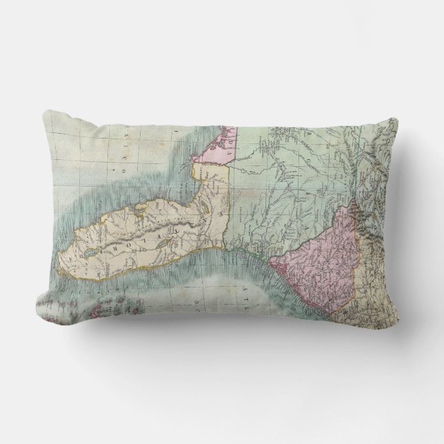  kaart van het zuidoosten van de Verenigde Staten  Kussen (Voorkant)