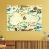  kaart van het zwarte Zee (1559) Canvas Afdruk (Insitu (Woonkamer))