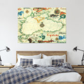  kaart van het zwarte Zee (1559) Canvas Afdruk (Insitu (Slaapkamer))