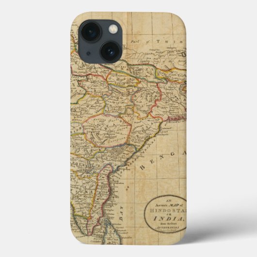 Kaart van Hindostan of India Case-Mate iPhone Case (Achterkant)