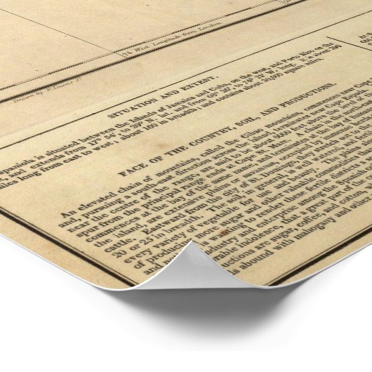 Kaart van hispaniola of sint-Domingo Poster (Hoek)