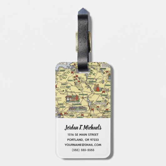 Kaart van historisch Ierland Bagagelabel (Achterkant verticaal)