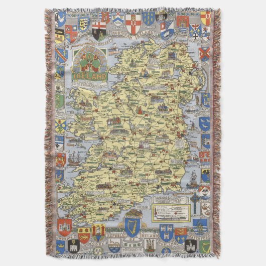Kaart van historisch Ierland Deken (Voorkant Verticaal)