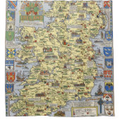 Kaart van historisch Ierland Douchegordijn (Voorkant)