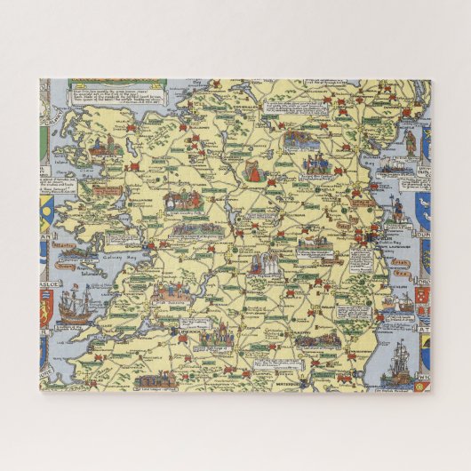 Kaart van historisch Ierland Legpuzzel (Horizontaal)