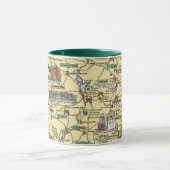 Kaart van historisch Ierland Mok (Midden)