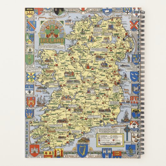 Kaart van historisch Ierland Planner (Achterkant)