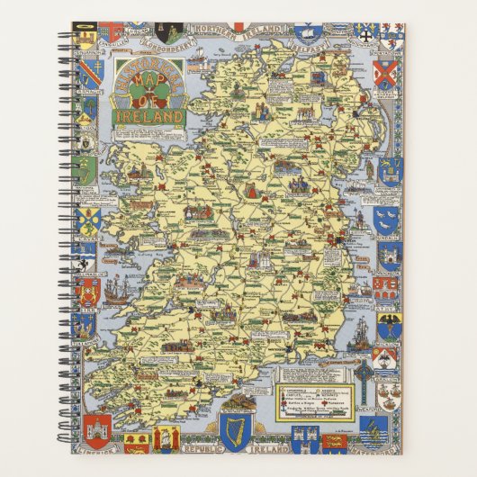 Kaart van historisch Ierland Planner (Voorkant)