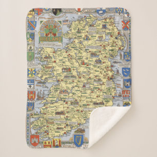 Kaart van historisch Ierland Sherpa Deken