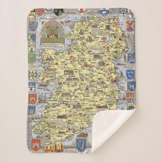 Kaart van historisch Ierland Sherpa Deken (Voorkant)