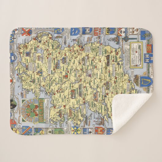 Kaart van historisch Ierland Sherpa Deken (Voorkant (horizontaal))