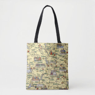 Kaart van historisch Ierland Tote Bag