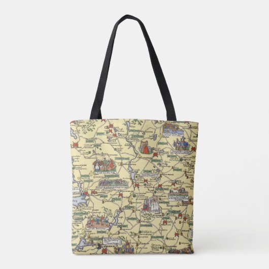 Kaart van historisch Ierland Tote Bag (Achterkant)