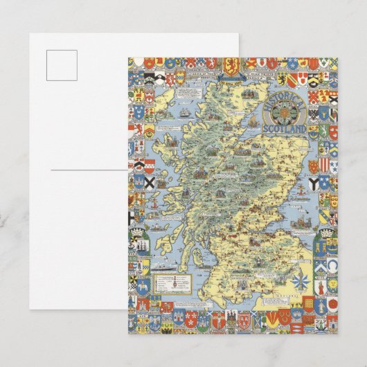 Kaart van historisch Schotland (Voorkant / Achterkant)