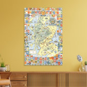 Kaart van historisch Schotland Canvas Afdruk (Insitu (Woonkamer))