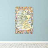 Kaart van historisch Schotland Canvas Afdruk (Insitu (Houten vloer))