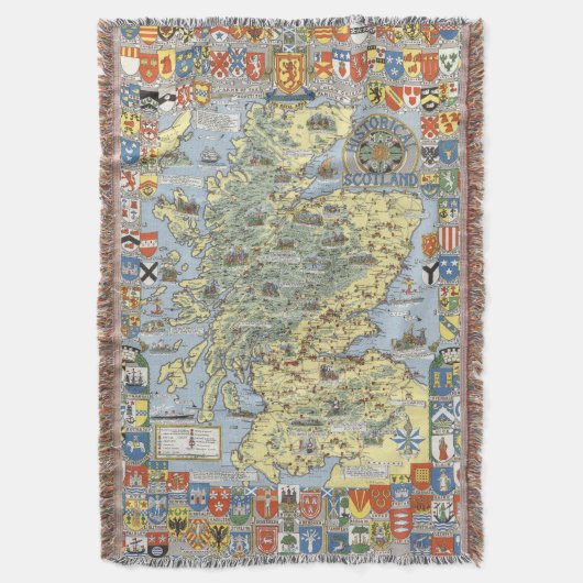 Kaart van historisch Schotland Deken (Voorkant Verticaal)