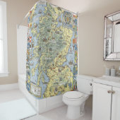 Kaart van historisch Schotland Douchegordijn (In situ)