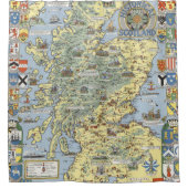 Kaart van historisch Schotland Douchegordijn (Voorkant)