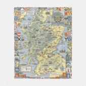 Kaart van historisch Schotland Fleece Deken (Voorkant)