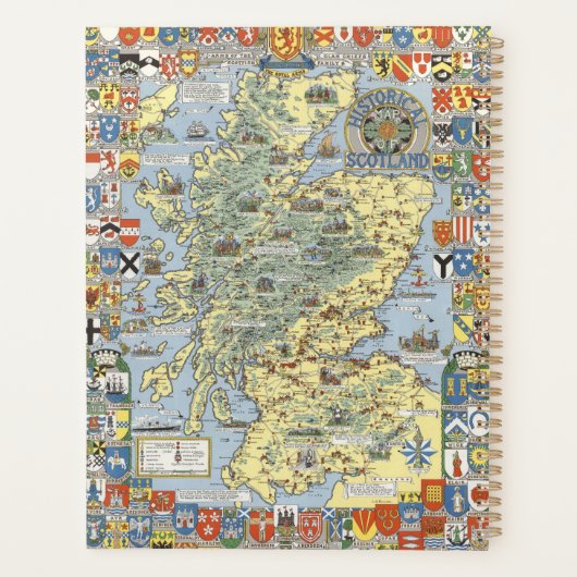 Kaart van historisch Schotland Planner (Achterkant)