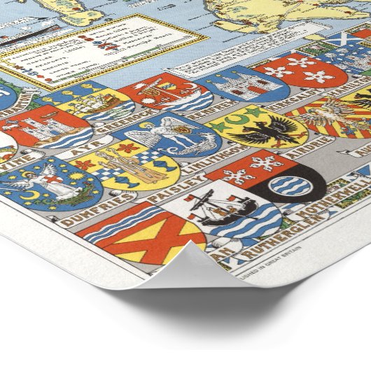 Kaart van historisch Schotland Poster (Hoek)