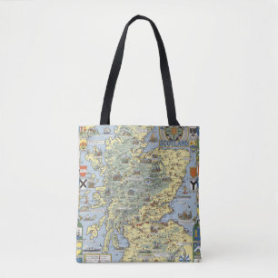 Kaart van historisch Schotland Tote Bag